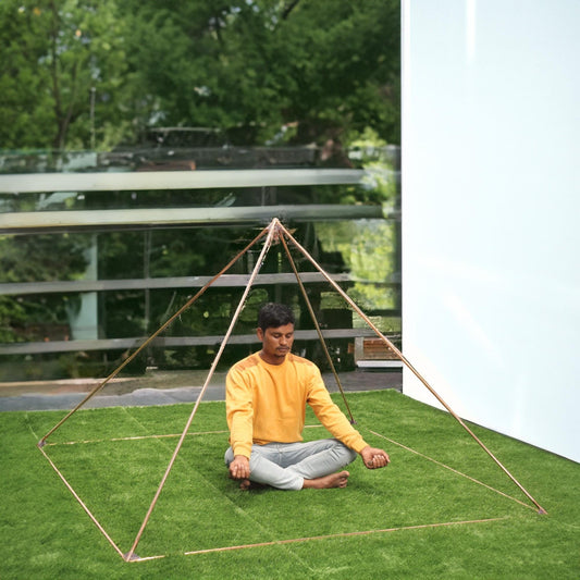 8 Feet (243.84 cm) made up of all natural Crystals Giza Copper Orgonite Pyramid For Meditation With 5 Connector And 8 Poles