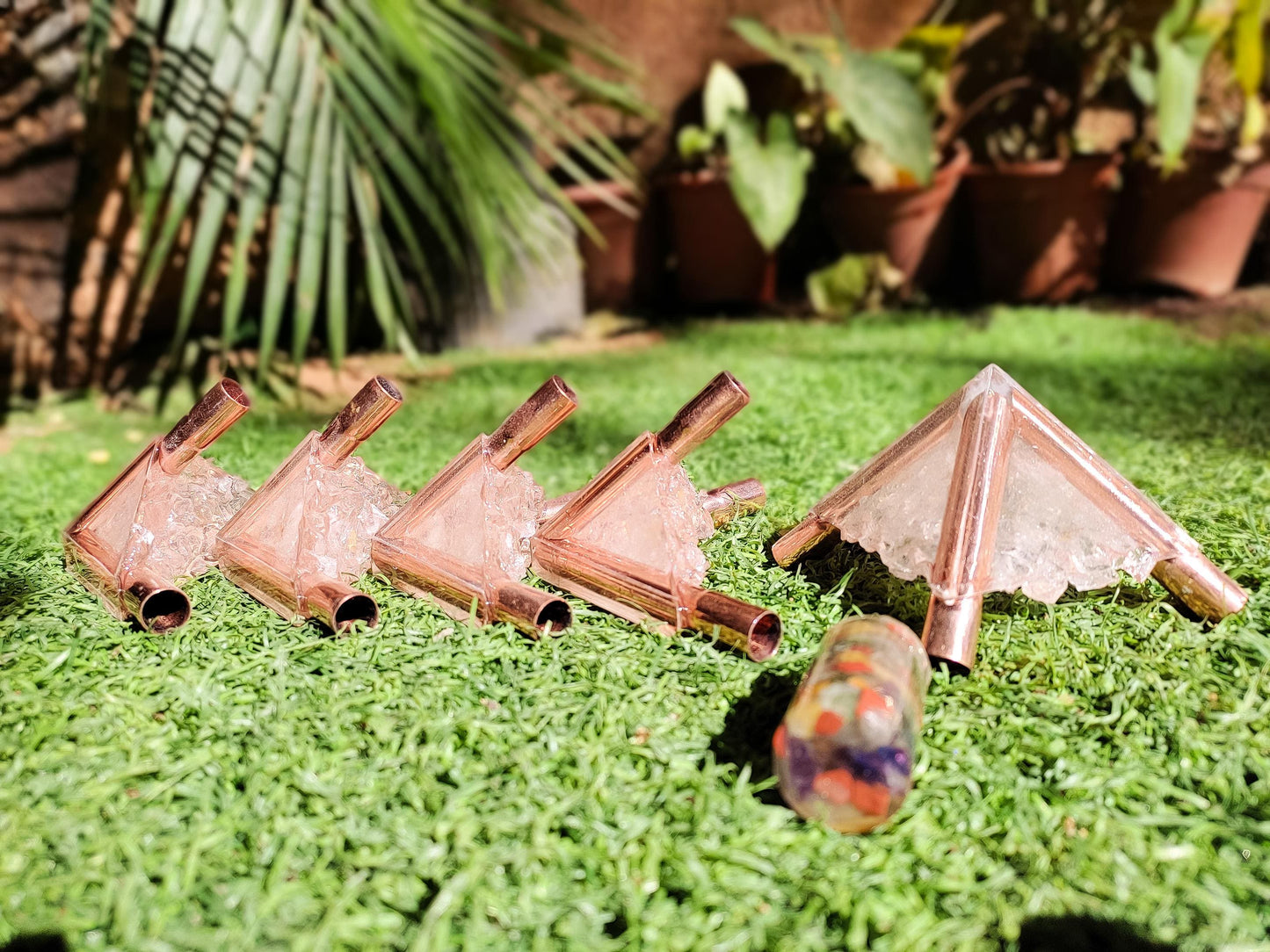 10 MM Giza Copper Orgonite Meditation Pyramid Connector kit (Without Main Pipe)