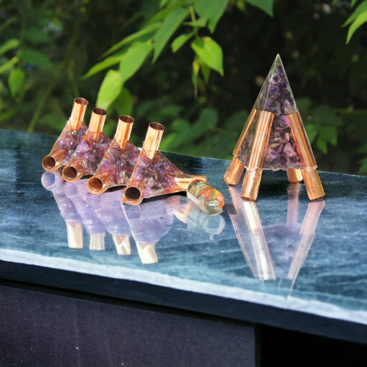 24 MM Nubian Copper Orgonite Meditation Pyramid Connector kit (Without Main Pipe)