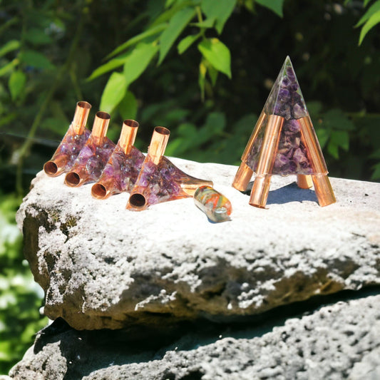 22 MM Nubian Copper Orgonite Meditation Pyramid Connector kit (Without Main Pipe)
