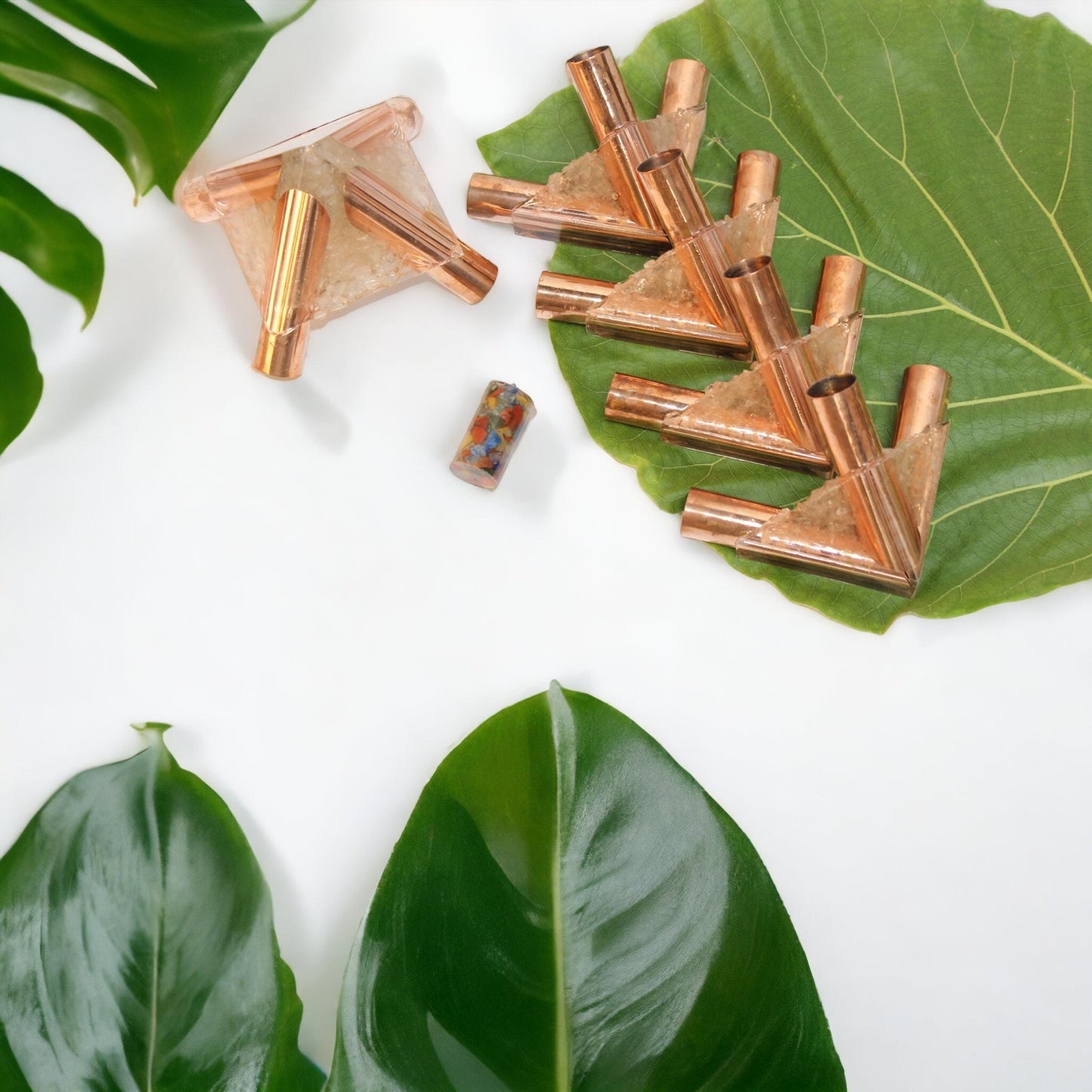 20 MM Giza Copper Orgonite Meditation Pyramid Connector kit (Without Main Pipe)