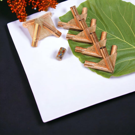 22 MM Giza Copper Orgonite Meditation Pyramid Connector kit (Without Main Pipe)