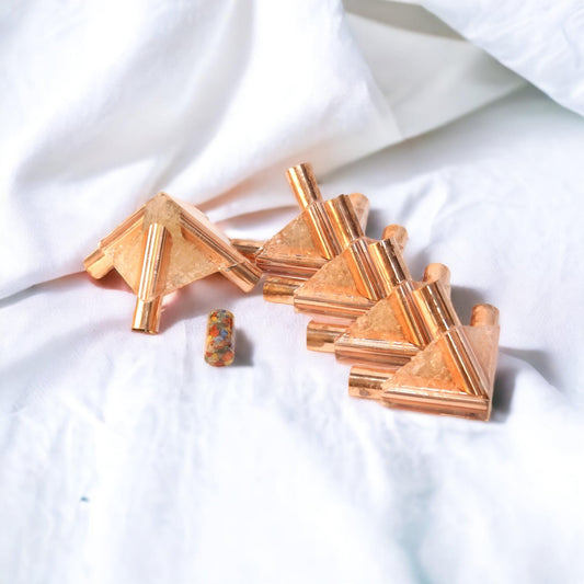 24 MM Giza Copper Orgonite Meditation Pyramid Connector kit (Without Main Pipe)