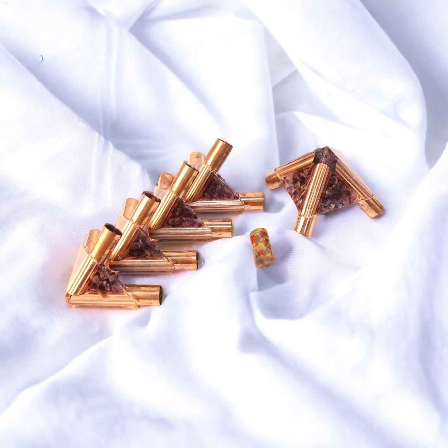 24 MM Giza Copper Orgonite Meditation Pyramid Connector kit (Without Main Pipe)