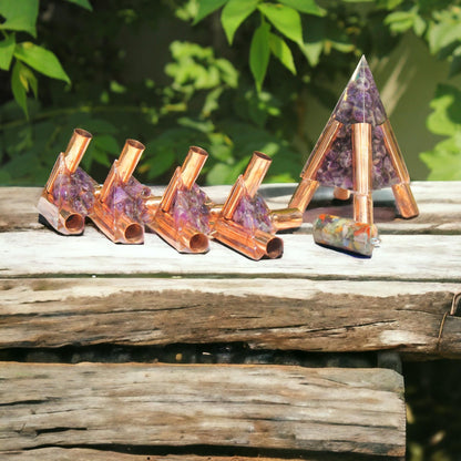 14 MM Nubian Copper Orgonite Meditation Pyramid Connector kit (Without Main Pipe)
