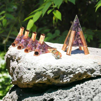 24 MM Nubian Copper Orgonite Meditation Pyramid Connector kit (Without Main Pipe)